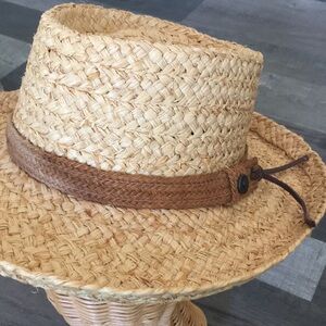 Vintage Dorfman Pacific rafia sun hat beach rancher festival